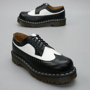 Dr. Martens Ladies 7 Bex Brogue Black White Platform Wingtip Oxfords Shoes 10458